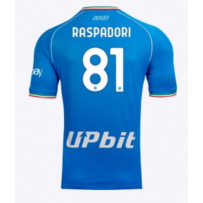 SSC Napoli Giacomo Raspadori #81 Replika Hjemmebanetrøje 2023-24 Kortærmet